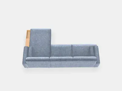 LANGARYD 3-seat sofa w chaise longue right Low-poly 3D model