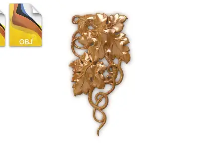 Grapes vine Decor 3D model 3D model