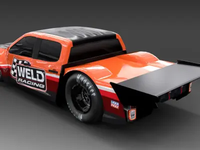 Allnew Dmax 2020 dragster space frame Low-poly 3D model