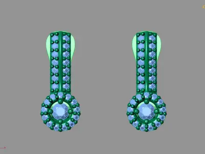 Women Earrings 3DM STL Womens Earring Renders 3D print models   3D print model order