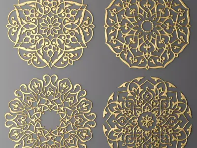 Rosette Round Molding  3D 1  3D model