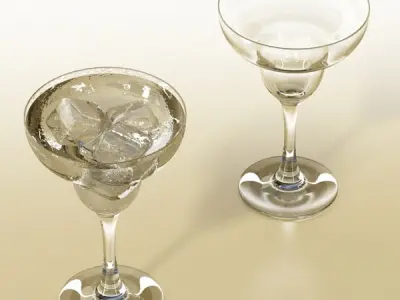 Photorealistic Margarita Glass Iced Drink 01 3D model