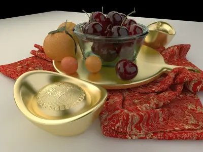 Chinese Gold Ingot  3D model