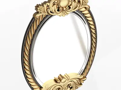 Carved Classic Mirror 011 Low-poly 3D model