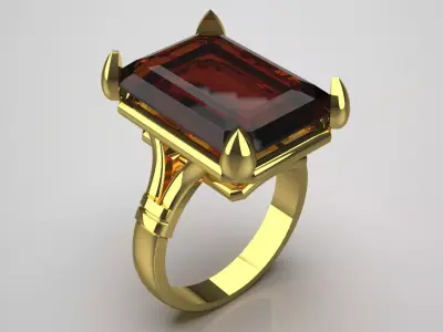 STL 3dm Ring Emerald Splendor and Modern Simplicity gr0143 3D print model