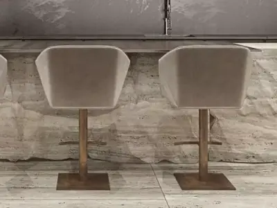 001681 Kitchen Stone Island Set Premium Rock-Carved Elements 3D print model