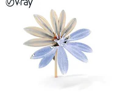 Metallic Flower Sculpture Model Pack Low-poly 3D model purchase