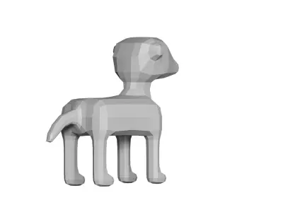 low poly dog Low-poly 3D model purchase