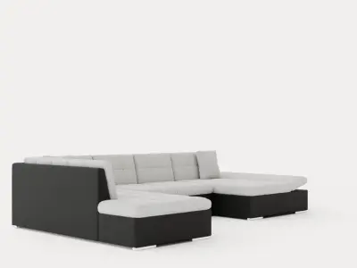 Zumar U Bed Sofa Divan With Storage Right Black Light Low-poly 3D model