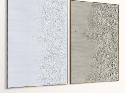 Plaster Two Photo Frame 525 Low-poly 3D model