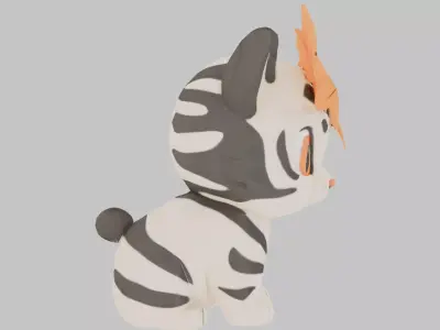 Autumn Tiger Cub Low-poly 3D model