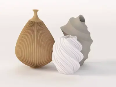 Luminary Printed Led Lamp Accent Vase Collection 3D model