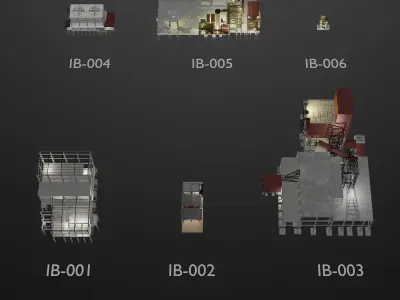 Industrial building - set 3D model