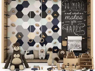 toys and furniture set  Low-poly 3D model