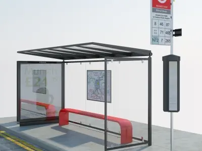 London Bus Stop 2 3D model