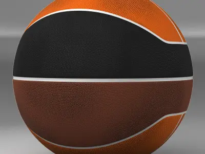 Basketball ball euro tricolor Low-poly 3D model