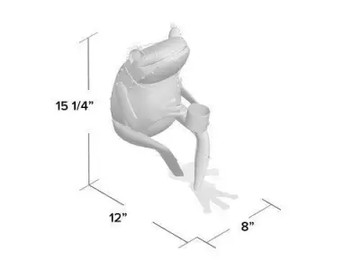 Tea Sipping Frog Garden Art 3D model purchase