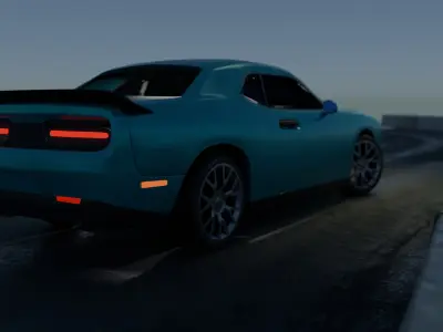 Realistic Racing Blue Car  Low-poly 3D model