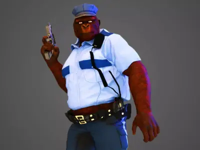 Police Gorilla - Ape Cop  3D model