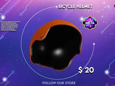 Bicycle helmet 3D model Low-poly 3D model