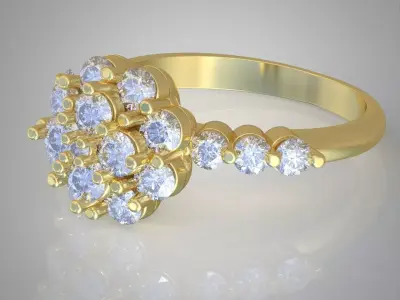 Diamond ring 0262 3D printable model  Free 3D print model