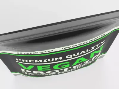 Vegan Protein - Product Concept Packaging Low-poly 3D model