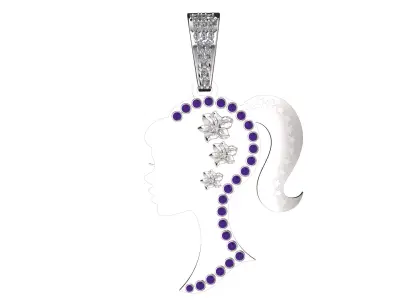 BARBIE FACE PENDANT 3D PRINTABLE MODEL  3D print model