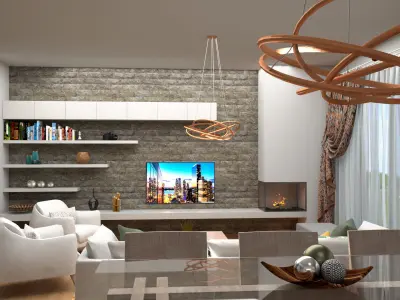 Living Room Design 3D model