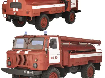 GAZ 66 AC-30 firetruck 1971 3D model