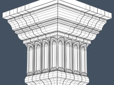 Decorative Crown Molding 3D model 5
