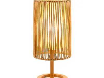 Modern Bamboo Table Lamp Model Pack Low-poly 3D model