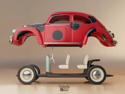 Volkswagen Beetle 3D Model Blender 3D model