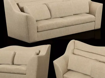 contemporary fabric sofa 3D model
