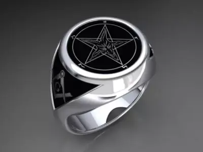 Satanic logo ring 3D print model