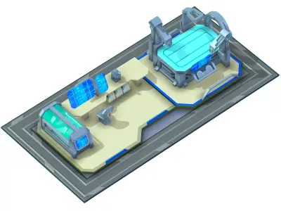 isometrical medical room hospital 01 Low-poly 3D model