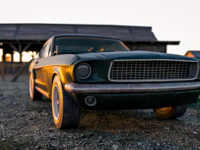 Vintage Muscle Car 1967 Low-poly 3D model