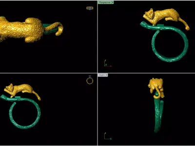 sleeping leopard 3D print model