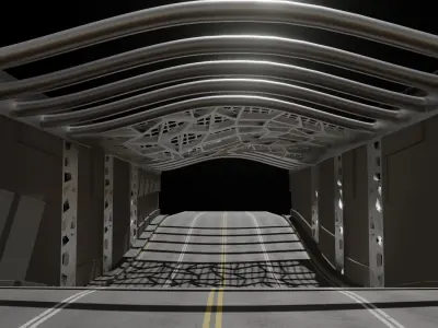 Tunel scene for car rendering 3D model