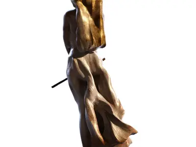 Standing Girl Statue set 767 Low-poly 3D model