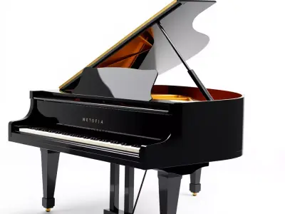 Elegant Black Grand Piano model pack Low-poly 3D model