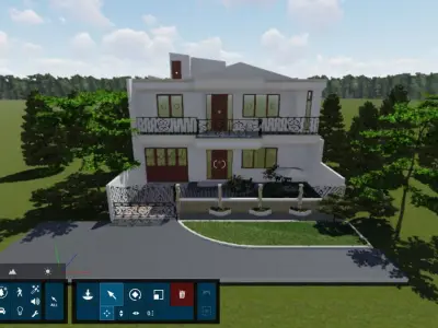 Classic Style 2 Storey House SketchUp Lumion Files Low-poly 3D model