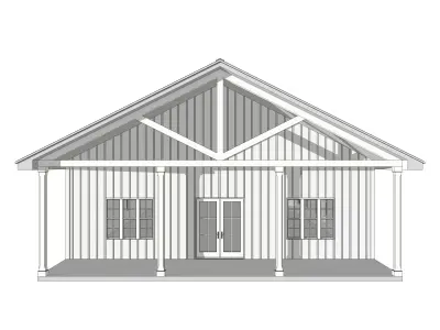 Barndominium House 018 -Archimple LLC Low-poly 3D model