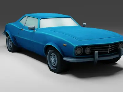 Low poly Car 3D model Game Ready Free low-poly 3D model