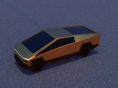 Golden cyber truck 3D model