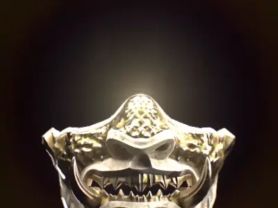 Samurai Mask Low-poly 3D model