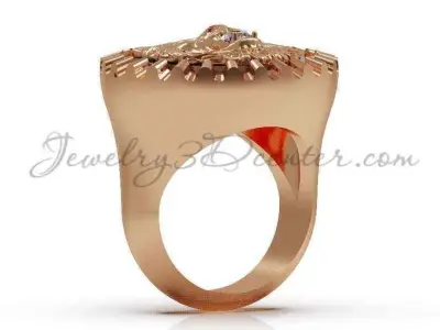 ring with lion MR 103 3D print model