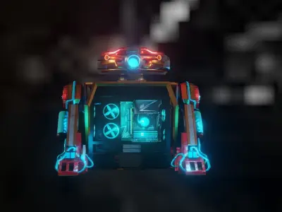 PC computer full tower case robot design 3D print model