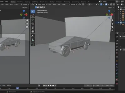 CYBERTRUCK futuristic vehicle Low-poly 3D model