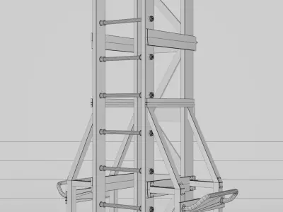 Push Pull Ladder 3D model Low-poly 3D model
