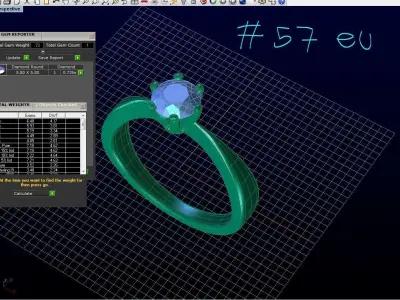 R RA02 engagement ring solitaire 3D print model